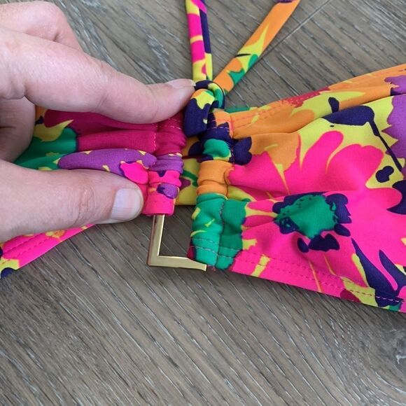 Old Navy bikini 2 piece bathing/swim suit pink floral med top large bottom NWOT - Picture 9 of 14